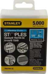 Stanley - 27/64" Wide Galvanized Steel Heavy Duty Power Crown Staples - 1/4" Leg Length - Apex Tool & Supply