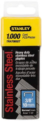Stanley - 27/64" Wide Stainless Steel Narrow Crown Staples - 3/8" Leg Length - Apex Tool & Supply