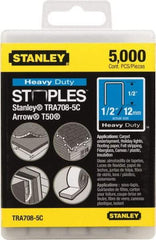 Stanley - 27/64" Wide Galvanized Steel Heavy Duty Power Crown Staples - 1/2" Leg Length - Apex Tool & Supply