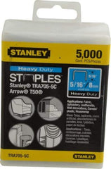 Stanley - 27/64" Wide Galvanized Steel Heavy Duty Power Crown Staples - 5/16" Leg Length - Apex Tool & Supply