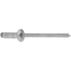 Stanley - Button Head Aluminum Color Coded Blind Rivet - Aluminum Mandrel, 0.188" to 1/4" Grip, 1/4" Head Diam, 0.125" to 0.133" Hole Diam, 0.4" Length Under Head, 1/8" Body Diam - Apex Tool & Supply