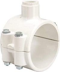 Value Collection - 3 x 1/2" PVC Plastic Pipe Clamp On Saddle with EPDM O-Ring - Schedule 40, Pipe O.D. x Soc End Connections - Apex Tool & Supply