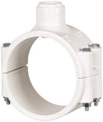Value Collection - 4 x 3/4" PVC Plastic Pipe Clamp On Saddle with EPDM O-Ring - Schedule 40, Pipe O.D. x Soc End Connections - Apex Tool & Supply