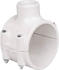 Value Collection - 4 x 1-1/4" PVC Plastic Pipe Clamp On Saddle with EPDM O-Ring - Schedule 40, Pipe O.D. x Soc End Connections - Apex Tool & Supply