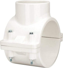 Value Collection - 6 x 4" PVC Plastic Pipe Clamp On Saddle with EPDM O-Ring - Schedule 40, Pipe O.D. x Soc End Connections - Apex Tool & Supply