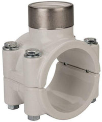 Value Collection - 2 x 1" PVC Plastic Pipe Clamp On Saddle with EPDM O-Ring - Schedule 40, Pipe O.D. x SR Fipt End Connections - Apex Tool & Supply