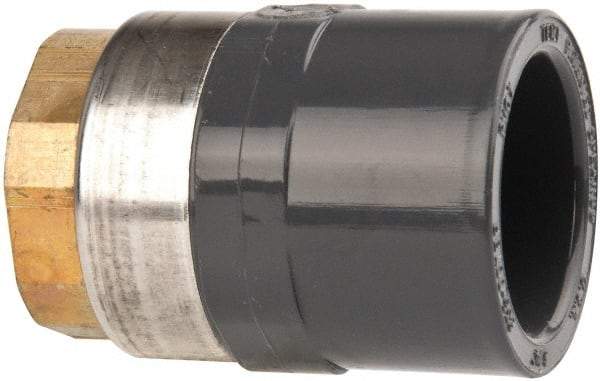 Value Collection - 3/4" PVC Plastic Pipe Female Adapter - Schedule 80, PVC Slip x Brass Fipt End Connections - Apex Tool & Supply
