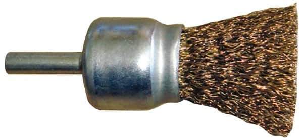 Value Collection - 4" Brush Diam, Flared End Brush - 1/4" Diam Shank, 15,000 Max RPM - Apex Tool & Supply