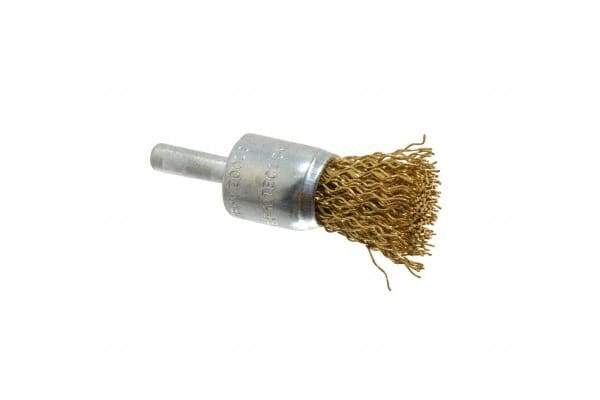 Value Collection - 3/4" Brush Diam, End Brush - Coarse Grade, 1/4" Diam Shank, 20,000 Max RPM - Apex Tool & Supply