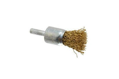 Value Collection - 3/4" Brush Diam, End Brush - Coarse Grade, 1/4" Diam Shank, 20,000 Max RPM - Apex Tool & Supply
