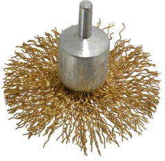Value Collection - 3" Brush Diam, Flared End Brush - Coarse Grade, 1/4" Diam Shank, 15,000 Max RPM - Apex Tool & Supply