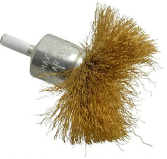 Value Collection - 3" Brush Diam, Flared End Brush - Fine Grade, 1/4" Diam Shank, 15,000 Max RPM - Apex Tool & Supply