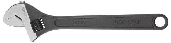 Irwin - 2-1/4" Jaw Capacity, 18" Standard Adjustable Wrench - Chrome Vanadium Steel, Chrome Finish - Apex Tool & Supply