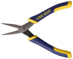 Irwin - 5-1/4" OAL, 1-1/4" Jaw Length x 9/16" Jaw Width, Pliers - Machined Jaw, Flat Nose Head, ProTouch Handles - Apex Tool & Supply