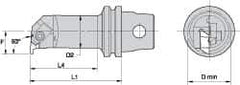 Kennametal - Insert Style NG 2L, 60mm Head Length, Right Hand Cut, Internal Modular Threading Cutting Unit Head - System Size KM32, 11mm Center to Cutting Edge, Series Top Notch - Apex Tool & Supply