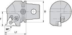 Kennametal - Insert Style LT 16EL, 60mm Head Length, Left Hand Cut, External Modular Threading Cutting Unit Head - System Size KM63, 43mm Center to Cutting Edge, Series LT Threading - Apex Tool & Supply
