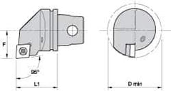 Kennametal - Left Hand Cut, Size KM32, CC.. Insert Compatiblity, Internal Modular Turning & Profiling Cutting Unit Head - 22mm Ctr to Cutting Edge, 35mm Head Length, Through Coolant, Series Screw-On - Apex Tool & Supply