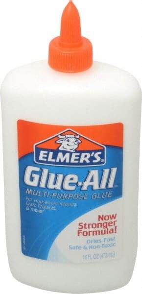 Elmer's - 16 oz Bottle White All Purpose Glue - 5 min Working Time, Bonds to Ceramic, Fabric, Leather, Paper & Wood - Apex Tool & Supply