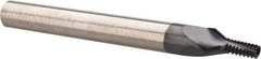 Carmex - #10-32, #12-32, #8-32 UNC, UNEF, UNF, 0.126" Cutting Diam, 3 Flute, Solid Carbide Helical Flute Thread Mill - Internal Thread, 0.27" LOC, 2-1/2" OAL, 1/4" Shank Diam - Apex Tool & Supply
