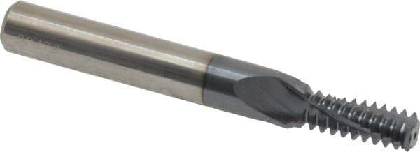Carmex - 3/8-16 UNC, 0.264" Cutting Diam, 3 Flute, Solid Carbide Helical Flute Thread Mill - Internal Thread, 0.66" LOC, 2-1/2" OAL, 5/16" Shank Diam - Apex Tool & Supply