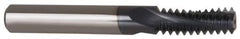 Carmex - 7/16-14 UNC, 0.303" Cutting Diam, 3 Flute, Solid Carbide Helical Flute Thread Mill - Internal Thread, 0.82" LOC, 2-1/2" OAL, 5/16" Shank Diam - Apex Tool & Supply