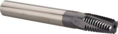 Carmex - 1/4-18 to 3/8-18 NPT, 3/8" Cutting Diam, 4 Flute, Solid Carbide Helical Flute Thread Mill - Internal/External Thread, 0.64" LOC, 3" OAL, 3/8" Shank Diam - Apex Tool & Supply