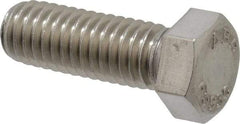 Value Collection - 7/16-14 UNC, 1-1/4" Length Under Head Hex Head Cap Screw - Fully Threaded, Grade 18-8 Stainless Steel, Uncoated, 5/8" Hex - Apex Tool & Supply