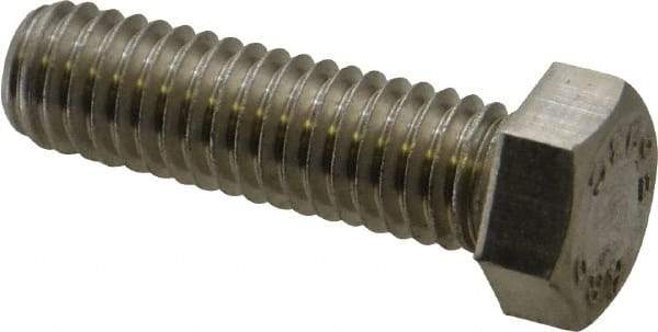 Value Collection - 7/16-14 UNC, 1-1/2" Length Under Head Hex Head Cap Screw - Fully Threaded, Grade 18-8 Stainless Steel, Uncoated, 5/8" Hex - Apex Tool & Supply