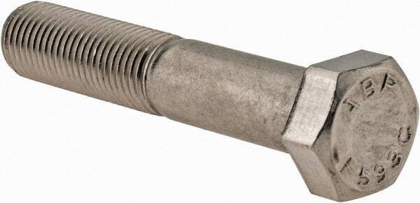 Value Collection - 3/8-24 UNF, 2" Length Under Head Hex Head Cap Screw - Partially Threaded, Grade 18-8 Stainless Steel, Uncoated, 9/16" Hex - Apex Tool & Supply