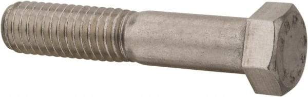 Value Collection - 7/16-14 UNC, 2-1/4" Length Under Head Hex Head Cap Screw - Partially Threaded, Grade 18-8 Stainless Steel, Uncoated, 5/8" Hex - Apex Tool & Supply