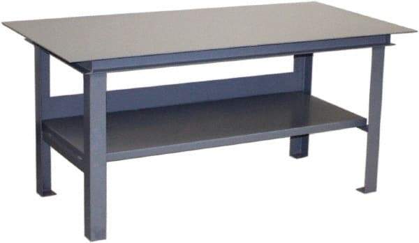 Jamco - 60 Wide x 36" Deep x 34" High, Steel Work Table - Flat Top, Fixed Legs, Gray - Apex Tool & Supply
