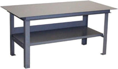 Jamco - 72 Wide x 36" Deep x 34" High, Steel Work Table - Flat Top, Fixed Legs, Gray - Apex Tool & Supply