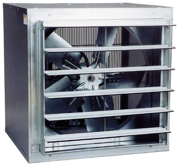 Fantech - 30" Blade, Belt Drive, 3/4 hp, 8,645 CFM, TEAO Exhaust Fan - 34-1/4" Opening Height x 34-1/4" Opening Width, 25-1/4" Deep, 115/230 Volt, 1 Speed, Single Phase - Apex Tool & Supply