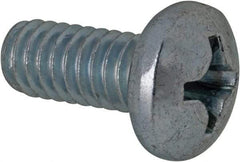 Value Collection - #12-24 UNC, 1/2" Length Under Head Phillips Drive Machine Screw - Pan Head, Grade 2 Steel, Zinc-Plated Finish, Without Washer - Apex Tool & Supply