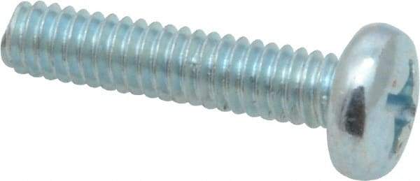 Value Collection - #12-24 UNC, 1" Length Under Head Phillips Drive Machine Screw - Pan Head, Grade 2 Steel, Zinc-Plated Finish, Without Washer - Apex Tool & Supply