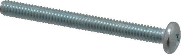Value Collection - #8-32 UNC, 1-3/4" Length Under Head Phillips Drive Machine Screw - Pan Head, Grade 2 Steel, Zinc-Plated Finish, Without Washer - Apex Tool & Supply