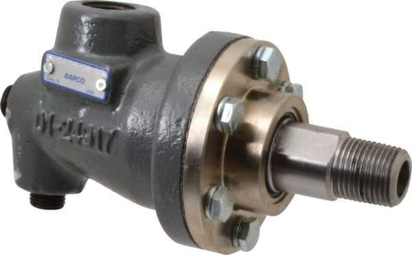 Barco - 1/2 NPT Right Hand Rotor Thread, 1/2" NPT Port, 5-7/8" Body Length, Single Flow, High Temperature (Hot Oil), Rotary Union - 600 Max RPM, 100 Max Hot Oil psi - Apex Tool & Supply