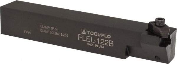 Tool-Flo - External Thread, Left Hand Cut, 3/4" Shank Width x 3/4" Shank Height Indexable Threading Toolholder - 4-1/2" OAL, FL 2R Insert Compatibility, FLE Toolholder, Series FLEL - Apex Tool & Supply