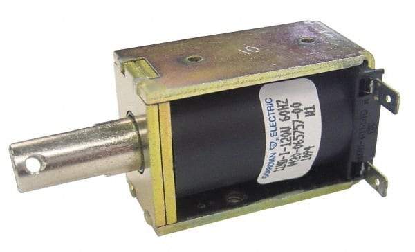 Guardian Electric - 1.01 Amp, 0.05, 1 Inch Stroke, Pull Force, C Frame Electrical Solenoid - 12 VDC Volt, Quick Connect, 1.13 Inch Long - Apex Tool & Supply