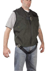 Gemtor - 350 Lb Capacity, Size L, Full Body Vest Safety Harness - Polyester, Quick Connect Leg Strap, Quick Connect Chest Strap, Green - Apex Tool & Supply