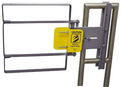 FabEnCo - Galvanized Carbon Steel Self Closing Rail Safety Gate - Fits 34 to 36-1/2" Clear Opening, 36-1/2" Wide x 22" Door Height, 46 Lb, Gray, Silver - Apex Tool & Supply