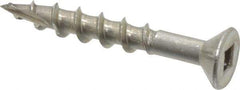 Value Collection - #8 Flat Head, Square Drive Stainless Steel Deck Screw - 1-1/4" OAL, Grade 305, Type 17 Point - Apex Tool & Supply