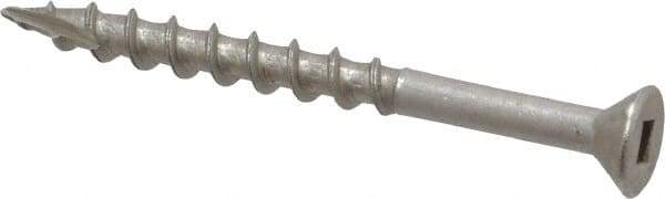 Value Collection - #8 Flat Head, Square Drive Stainless Steel Deck Screw - 2" OAL, Grade 305, Type 17 Point - Apex Tool & Supply