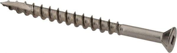 Value Collection - #10 Flat Head, Square Drive Stainless Steel Deck Screw - 2-1/2" OAL, Grade 305, Type 17 Point - Apex Tool & Supply