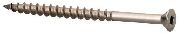 Value Collection - #10 Flat Head, Square Drive Stainless Steel Deck Screw - 3" OAL, Grade 305, Type 17 Point - Apex Tool & Supply
