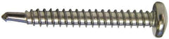 Value Collection - #14, Pan Head, Phillips Drive, 3/4" Length Under Head, #3 Point, Self Drilling Screw - Grade 410 Stainless Steel - Apex Tool & Supply