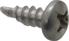 Value Collection - #6, Pan Head, Phillips Drive, 3/8" Length Under Head, #2 Point, Self Drilling Screw - Grade 410 Stainless Steel - Apex Tool & Supply
