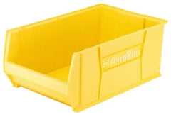 Akro-Mils - 200 Lb. Load Capacity, 20" Deep, Yellow Polymer Hopper Stacking Bin - 8" High x 12-3/8" Wide x 20" Long - Apex Tool & Supply