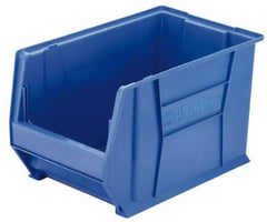 Akro-Mils - 200 Lb. Load Capacity, 20" Deep, Blue Polymer Hopper Stacking Bin - 12" High x 12-3/8" Wide x 20" Long - Apex Tool & Supply