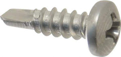 Value Collection - #6, Pan Head, Phillips Drive, 1/2" Length Under Head, #2 Point, Self Drilling Screw - Grade 410 Stainless Steel - Apex Tool & Supply